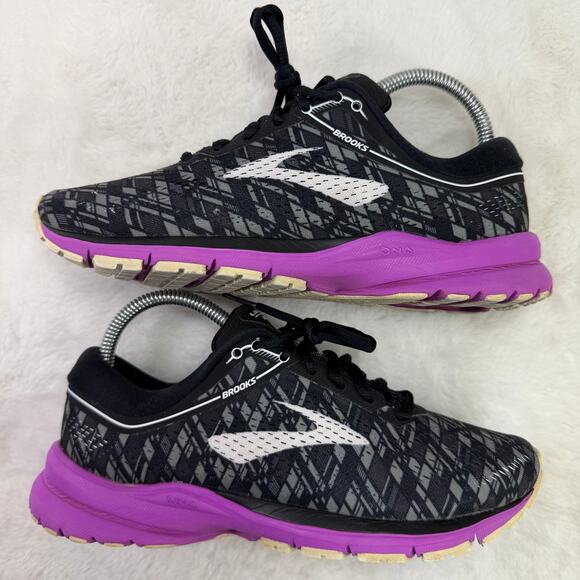 Brooks Launch 5 Women’s Running Shoes – Black/Purple Mesh – US 7.5B - Picture 7 of 11